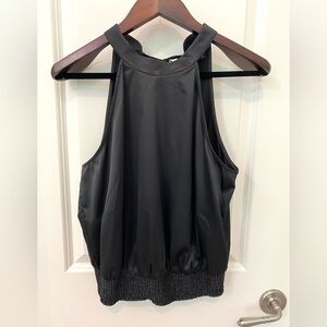 Universal Standard Black Satin Sleeveless Halter Style Top Size XXS (6-8)